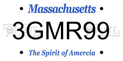 3GMR99 Massachusetts License Plate