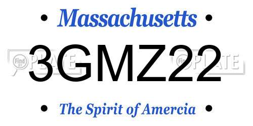 3GMZ22 Massachusetts License Plate