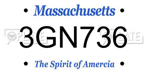 3GN736 Massachusetts License Plate