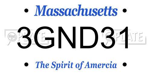 3GND31 Massachusetts License Plate