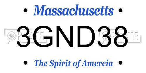 3GND38 Massachusetts License Plate