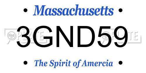 3GND59 Massachusetts License Plate