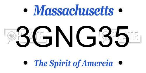 3GNG35 Massachusetts License Plate