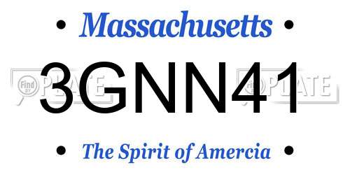3GNN41 Massachusetts License Plate