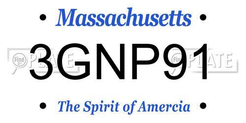 3GNP91 Massachusetts License Plate