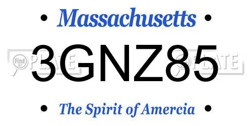 3GNZ85 Massachusetts License Plate