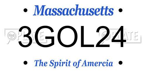 3GOL24 Massachusetts License Plate