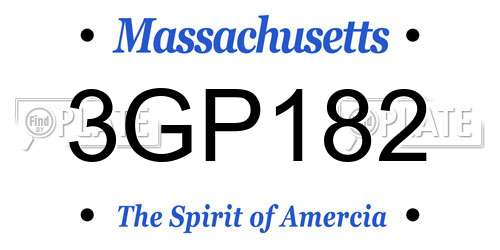 3GP182 Massachusetts License Plate