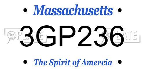 3GP236 Massachusetts License Plate