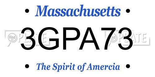 3GPA73 Massachusetts License Plate