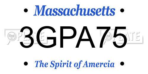 3GPA75 Massachusetts License Plate