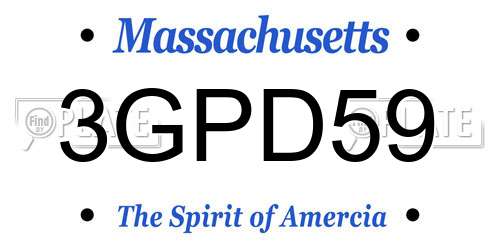 3GPD59 Massachusetts License Plate