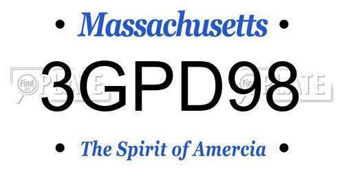 3GPD98 Massachusetts License Plate
