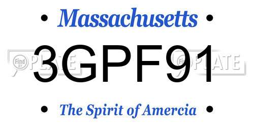 3GPF91 Massachusetts License Plate
