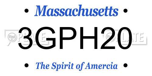 3GPH20 Massachusetts License Plate
