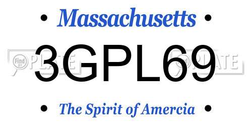 3GPL69 Massachusetts License Plate