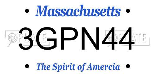3GPN44 Massachusetts License Plate