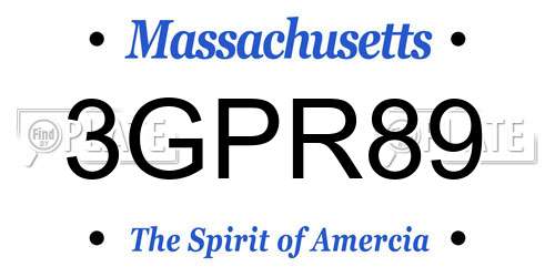 3GPR89 Massachusetts License Plate