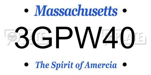 3GPW40 Massachusetts License Plate
