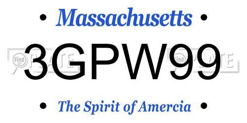 3GPW99 Massachusetts License Plate