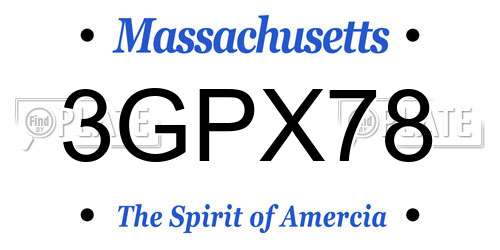 3GPX78 Massachusetts License Plate