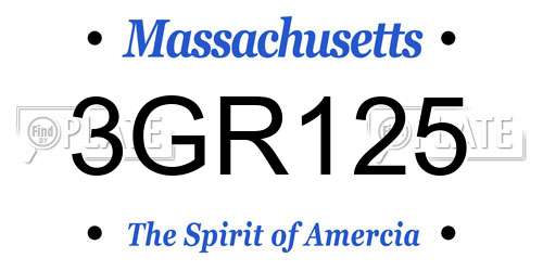 3GR125 Massachusetts License Plate