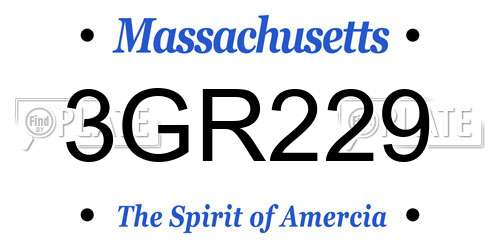 3GR229 Massachusetts License Plate