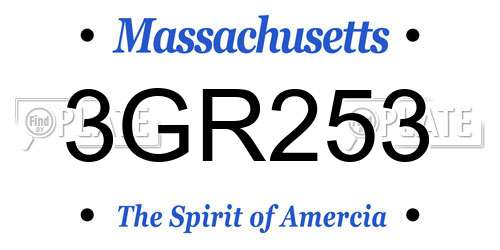 3GR253 Massachusetts License Plate