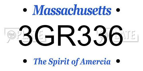3GR336 Massachusetts License Plate