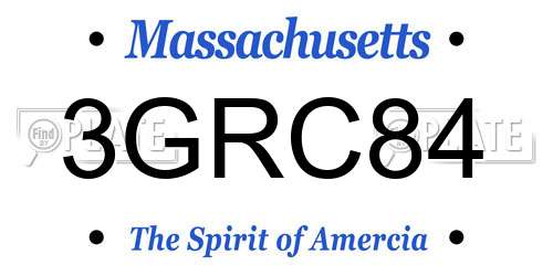 3GRC84 Massachusetts License Plate
