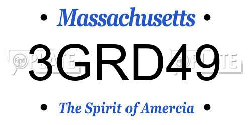 3GRD49 Massachusetts License Plate