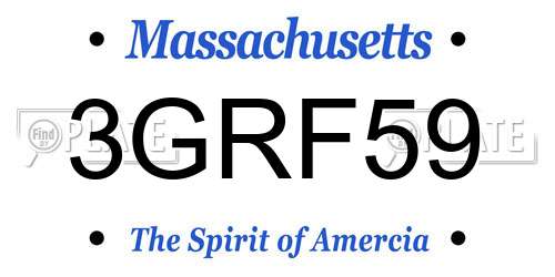 3GRF59 Massachusetts License Plate
