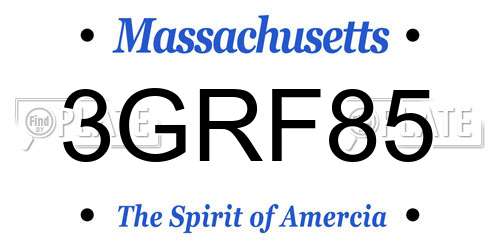 3GRF85 Massachusetts License Plate
