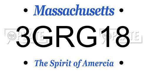 3GRG18 Massachusetts License Plate