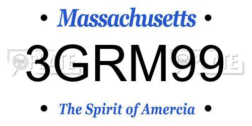 3GRM99 Massachusetts License Plate