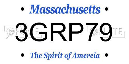 3GRP79 Massachusetts License Plate