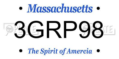 3GRP98 Massachusetts License Plate