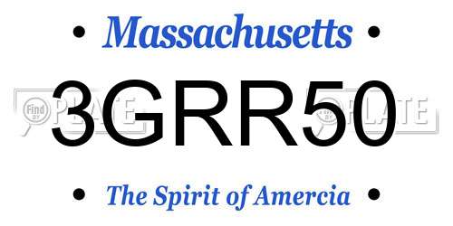 3GRR50 Massachusetts License Plate
