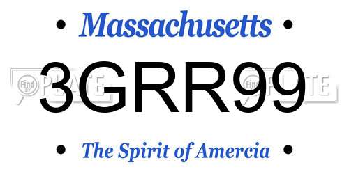 3GRR99 Massachusetts License Plate