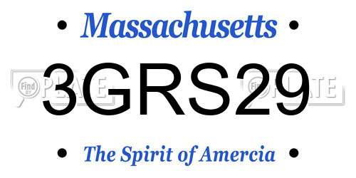 3GRS29 Massachusetts License Plate