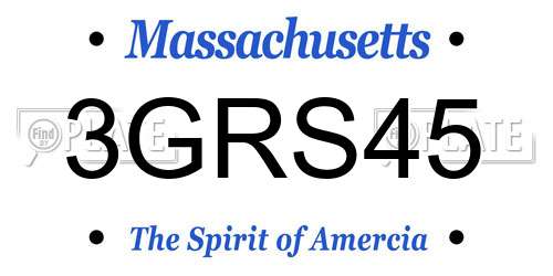 3GRS45 Massachusetts License Plate