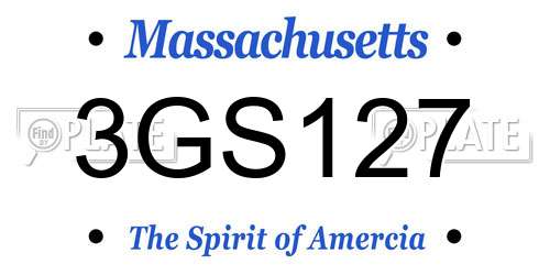 3GS127 Massachusetts License Plate