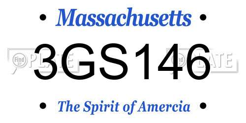 3GS146 Massachusetts License Plate