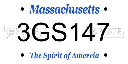 3GS147 Massachusetts License Plate