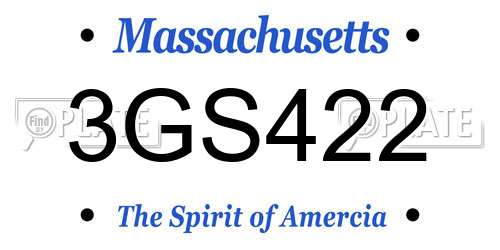 3GS422 Massachusetts License Plate