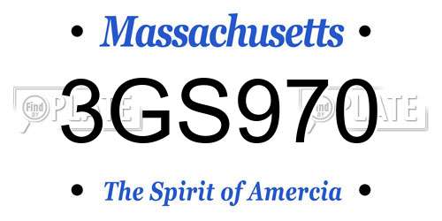 3GS970 Massachusetts License Plate