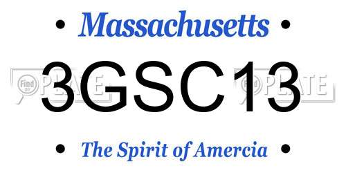 3GSC13 Massachusetts License Plate
