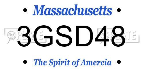 3GSD48 Massachusetts License Plate