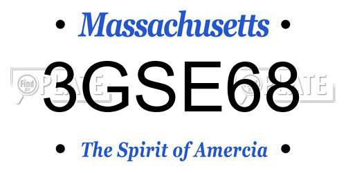 3GSE68 Massachusetts License Plate