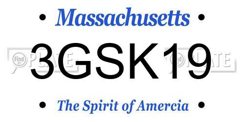 3GSK19 Massachusetts License Plate